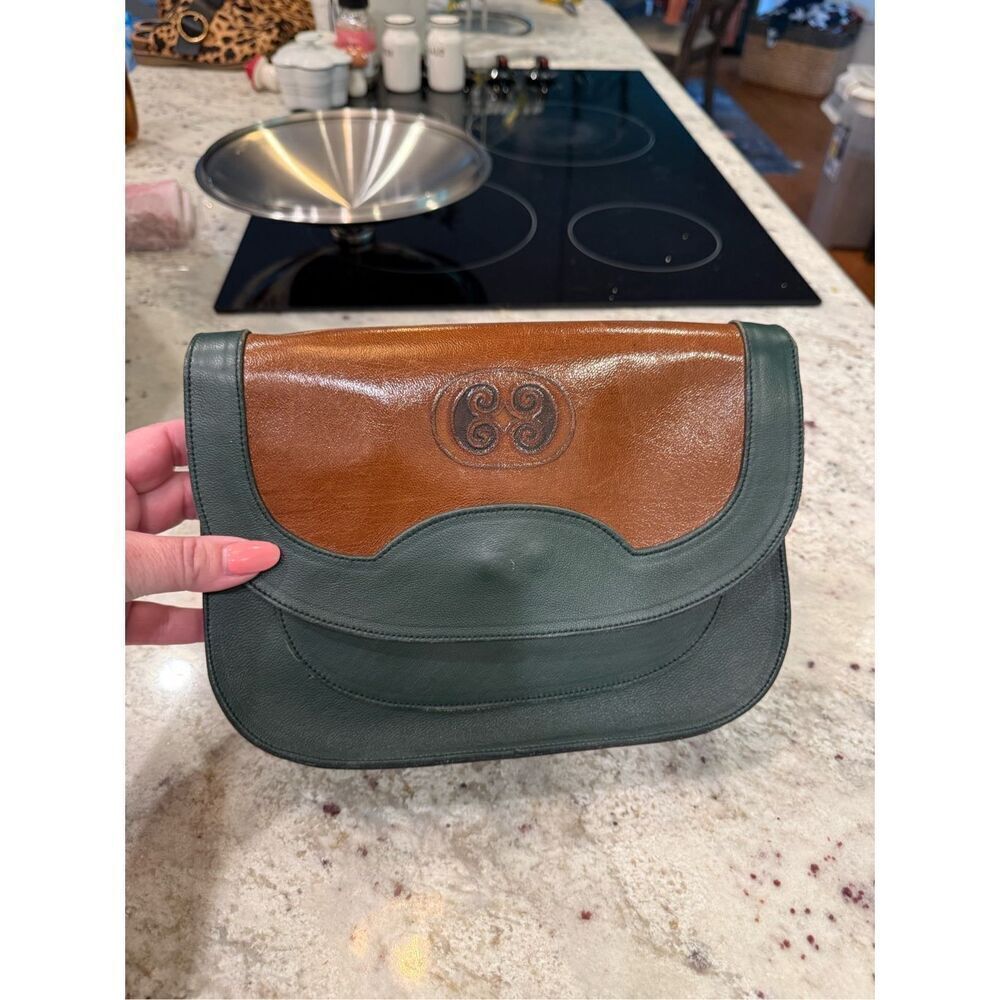 Tinnakeenly Leathers Irish Craft Fine Leather Green & Brown Shoulder Bag